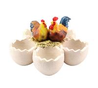 Vestamore Rooster Eggshell Planter - Decorative Resin Pot For Plants, Perfect For Easter, Indoor & Outdoor Use, 6.5 X 6.5 X 4.3 Inches