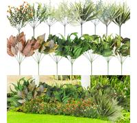 Vestamore Set Of 24 Faux Hanging Plants, Outdoor Artificial Ferns & Shrubs, Low-Maintenance Decorative Greenery For Patios, Gardens, And Porches
