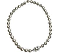 Vestamore Silver Pearl Necklace With Rectangular Gemstones, 0.31 Faux Pearls, Adjustable Length, 18K Gold Plated, Chic Design For Any Event