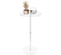 Vestamore Small Bar Table, 9 In Round Acrylic Side Table, Clear Modern End Table For Office, Bedroom, Living Room, Easy To Move Small Space Side Table, Balcony, Bathroom
