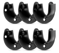 Vestamore Stainless Steel Closet Rod Support Holder, 6Pcs, U Shape Curtain Rod Socket End Support, 1 Inch Diameter, Closet Rod Bracket for Window Curtain Shower Closet Rod