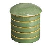 Vestamore Traditional Ceramic Mixing Palette, 5-Dish Watercolor Tray With Lid, Elegant Chinese-Inspired Design