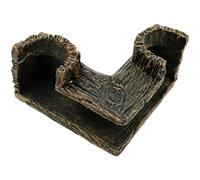 Vestamore Tree Stump Tunnel for Fish Tank, L Shaped Aquarium Cave with 1.8 in / 4.5 cm Hole, Realistic Bark Shrimp Hideout, Resin Sinking Decor for Shrimp and Small Fish, Breeding Cave for Aquariums