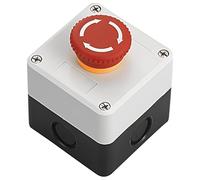 Vestamore Waterproof Emergency Stop Push Button Switch, 22 Mm Latching Switch, 0.87 in, Silver Contacts, Rubber Seal, Industrial Equipment Wiring Box