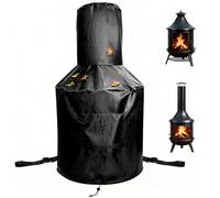 Vestamore Waterproof Patio Chiminea Cover, 25 X 48 In Chiminea Fire Pit Protector, With Buckle And Drawstring, For Outdoor Garden Use