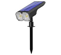 Vestamore Waterproof Solar Spotlights For Outdoors, Solar And U Charge, 90° Head Adjustable, 8 Rgb Light Choices, Abs Material, Great For Garage, Patio, Garden, Pathway