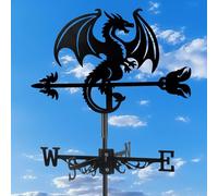 VESTCDF Dragon Wind Weathervanes Metal Weather Vane for Roof Mount Wind Direction Indicator Outdoor Weather Vanes Yard Patio Wind Vanes for Outside Yard Farm Garden Patio Decoration