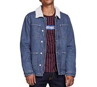 Veste en jean zippée HANK intérieur fourré multipoche - S - Bleu