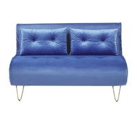Beliani 2 Seater Velvet Sofa Bed Navy Blue Vestfold, Blue