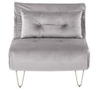 Beliani Single Sofa Bed Vestfold Velvet Grey