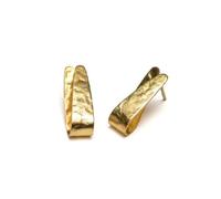 Vestopazzo beaten triangle earrings.Butterfly closureHeight 2 cm.Nickel tested.Craftwork.Unisex.DD16127, s, Brass, No Gemstone, Small