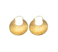 Vestopazzo Crescent moon plate earrings in satin effect. Hook closure.Nickel tested.Craftwork.Unisex.DD16130, Big, Brass, No Gemstone