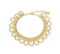 Vestopazzo Egyptian anklet with chains and brass coins. Nickel tested.Craftwork.Unisex.DD40009, Brass, no