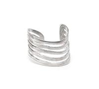 Vestopazzo Vlnet Open Band Bangle with Irregular Lines | Handmade from 100% Recycled Aluminium | Adjustable Size | AL00089