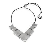 Vestopazzo wire necklace with 100% recycled aluminum squares, single size, adjustable length. Nickel tested AL02200, unica, aluminium, No Gemstone