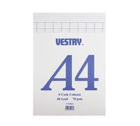 Vestry Accountants Pad 8 Cash Column 80gsm Leaf A4 Ref CV2064