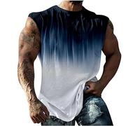 Vests for Men UK Clearance,Men Summer Round Neck Hawaiian Printed Sleeveless Pullover T-shirt Holiday Vacation Beach Tank Tops Gym Fitness Workout Sports Vest Comfort Breathable Tank Top S-5XL