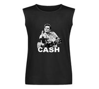 Vests Johnny Cash - Mens The Bird Activewear Sleeveless Tops Black S