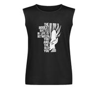 Vests Men's The Biggest Battle in Life Vegeta Activewear Sleeveless Tops Black M