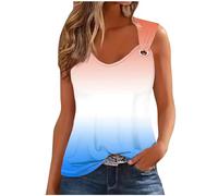 Vests Tops for Women UK Casual Summer Basic Sleeveless Tank Top Love Heart Print Blouse Loose Fit Going Out Top Longline V Neck Tee Sale Clearance