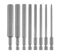 VESTTIO Hex Head Allen Wrench Metric Long Screwdriver Bit Set 8PCS 1/4 Inch Hex Shank 4 Inch/100 mm Length S2 Steel with Magnetic for Power Screwdriver Drill Impact Driver