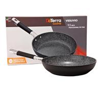 Vesuvio 24cm Frying Pan | Ceramic Coated Nonstick | Heat Resistant Silicone Handle | Durable, High Heat Aluminum Base with No PTFE, PFOA, Lead or Cadmium | Oven & Dishwasher Safe | Made In Italy