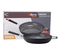 Vesuvio 32cm Frying Pan | Ceramic Coated Nonstick | Heat Resistant Silicone Handle | Durable, High Heat Aluminum Base with No PTFE, PFOA, Lead or Cadmium | Oven & Dishwasher Safe | Made in Italy