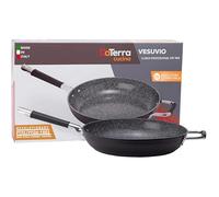 Vesuvio 32cm Frying Pan | Ceramic Coated Nonstick | Heat Resistant Silicone Handle | Durable, High Heat Aluminum Base with No PTFE, PFOA, Lead or Cadmium | Oven & Dishwasher Safe | Made In Italy