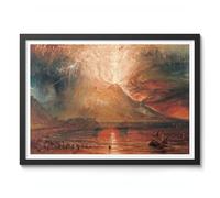 Vesuvius In Eruption Joseph Mallord William Turner Print, Classic Art Painting Print, Romanticism Art Exhibition Wall Art, Vintage Home Decor Picture, A2 (Black Frame) - 62.5x45.1cm