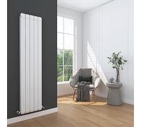 Vesuvius White Aluminium Designer Radiator Vertical High Heat Output Central Heating - 405mm (w) x 1800mm (h) - 5876 BTUs