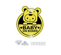 Vesvory 2pcs Cute Bear Baby on Board Sticker for Cars,Vinyl Decals Funny Kids on Board Sign Baby Safety Warning Car Decal (Bear Ears Yellow)