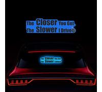 Vesvory 2pcs The Closer You Get The Slower I Drive Decal, Warning Sticker for Car Window, Reflective Stickers for Car, Anti Tailgating Bumper Sticker for Windows, Cars, Trucks (Blue)
