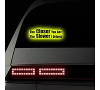 Vesvory 2pcs The Closer You Get The Slower I Drive Decal, Warning Sticker for Car Window, Reflective Stickers for Car, Anti Tailgating Bumper Sticker for Windows, Cars, Trucks (Fluorescent Green)