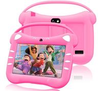 VESWWE Toddler Tablet for Kids 7 Inch Kids Tablet Android with WiFi Dual Camera Bluetooth Parental Control Shockproof Case Educational Games 32GB ROM ages 3-14 year old (Rose Red)