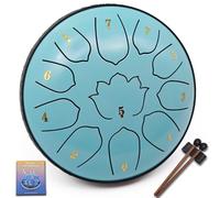 Vesyman 6.5-Inch 11-Note Steel Tongue Drum, Rain Drum for Outside & Garden