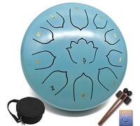 Vesyman 8.5-Inch 11-Note Steel Tongue Drum, Rain Drum for Outside & Garden