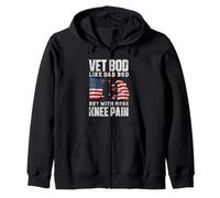Vet Bod Like A Dad With More Knee Pain Veteran Zip Hoodie