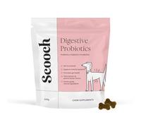Vet-Formulated Scooch Probiotic Chews For Dogs To Stop Runny Poops, Farting & Sensitive Tummies | Natural, Human Grade, Plant-Based Peanut Butter & Banana | Approx 60 Crunchy Chews