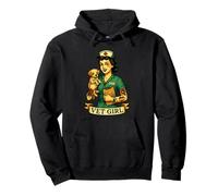 Vet Girl Old School Pin-Up Style Medical Professional Pullover Hoodie