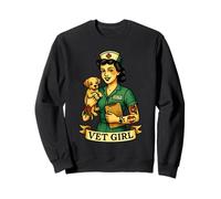 Vet Girl Old School Pin-Up Style Medical Professional Sweatshirt