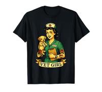 Vet Girl Old School Pin-Up Style Medical Professional T-Shirt