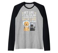 Vet Life Cone of Shame Appears Raglan Baseball Tee