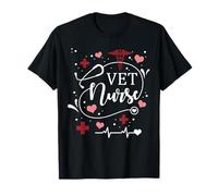 Vet Nurse Cute Hearts Stethoscopes Matching T-Shirt