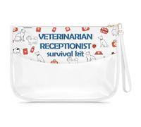 Vet Receptionist Gift Clear Makeup Bag Veterinarian Appreciation Gifts Veterinarian Survival Bag Vet Assistant Veterinary Receptionist Coworker Doctor Travel Pouch for Graduation Birthday