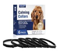 Vet Recommended Calming Collar for Dogs with Long-Lasting Pheromone,6 Pack Dog Calming Collar Helps Reduce Unwanted Behavior,Stress Relief Lasts 60 Days 25 Inches Flexible for All Dogs (Black)