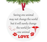 Vet Tech Christmas Ornaments Veterinarian Appreciation Gifts Veterinary Tech Animal Rescue Gifts Thank You Gifts for Veterinary Tech Coworker Friends Ceramic Ornament Veterinary Nurse Assistant Gifts