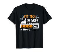 Vet Tech Degree in Progress Funny Veterinary Technician Value Graphic T-Shirt, Men, Black, S