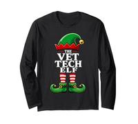 Vet Tech Elf Christmas Matching Family Elf Squad Xmas Long Sleeve T-Shirt