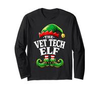 Vet Tech Elf Christmas Matching Family Elf Squad Xmas Long Sleeve T-Shirt