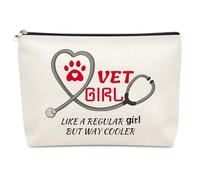 Vet Tech Gifts for Women Makeup Bag Appreciation Gifts for Veterinary Technician Veterinary Student Graduation Gift Cosmetic Bag Animal Rescue Nurse Assistant Christmas Birthday Travel Toiletry Pouch
